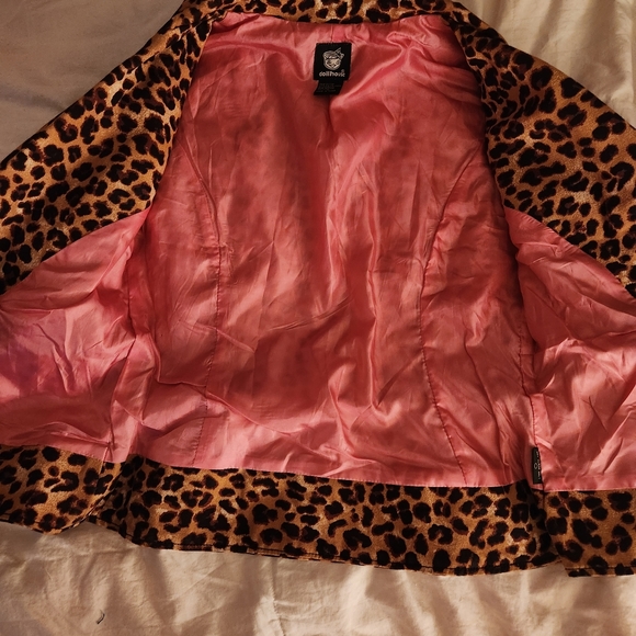 Dollhouse cropped jacket leopard printed 3/4 sleeves size M - Picture 8 of 9